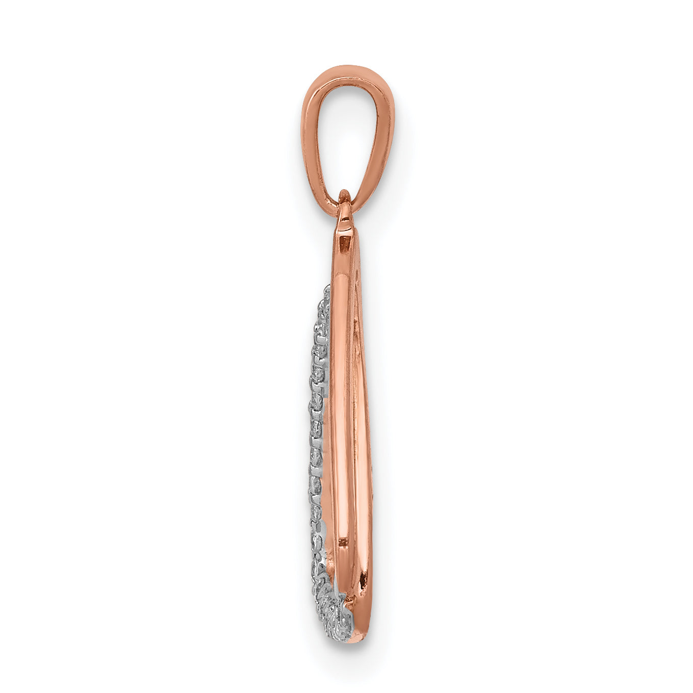 14k Rose Gold 1/6 carat Lab Grown Diamond VS/SI+ G+ Complete Double Triangle Pendant