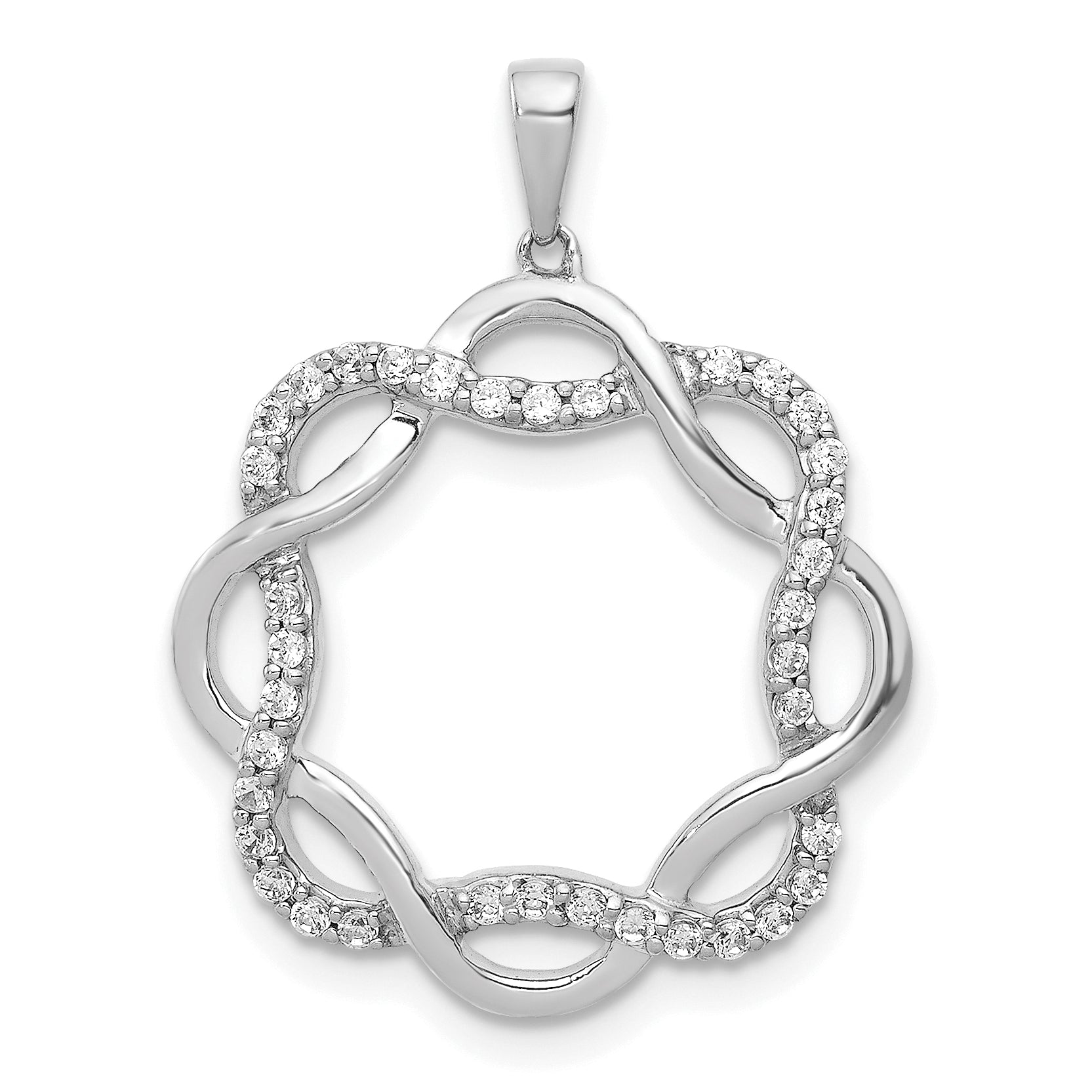 10k White Gold 1/5ct. Diamond Twisted Pendant