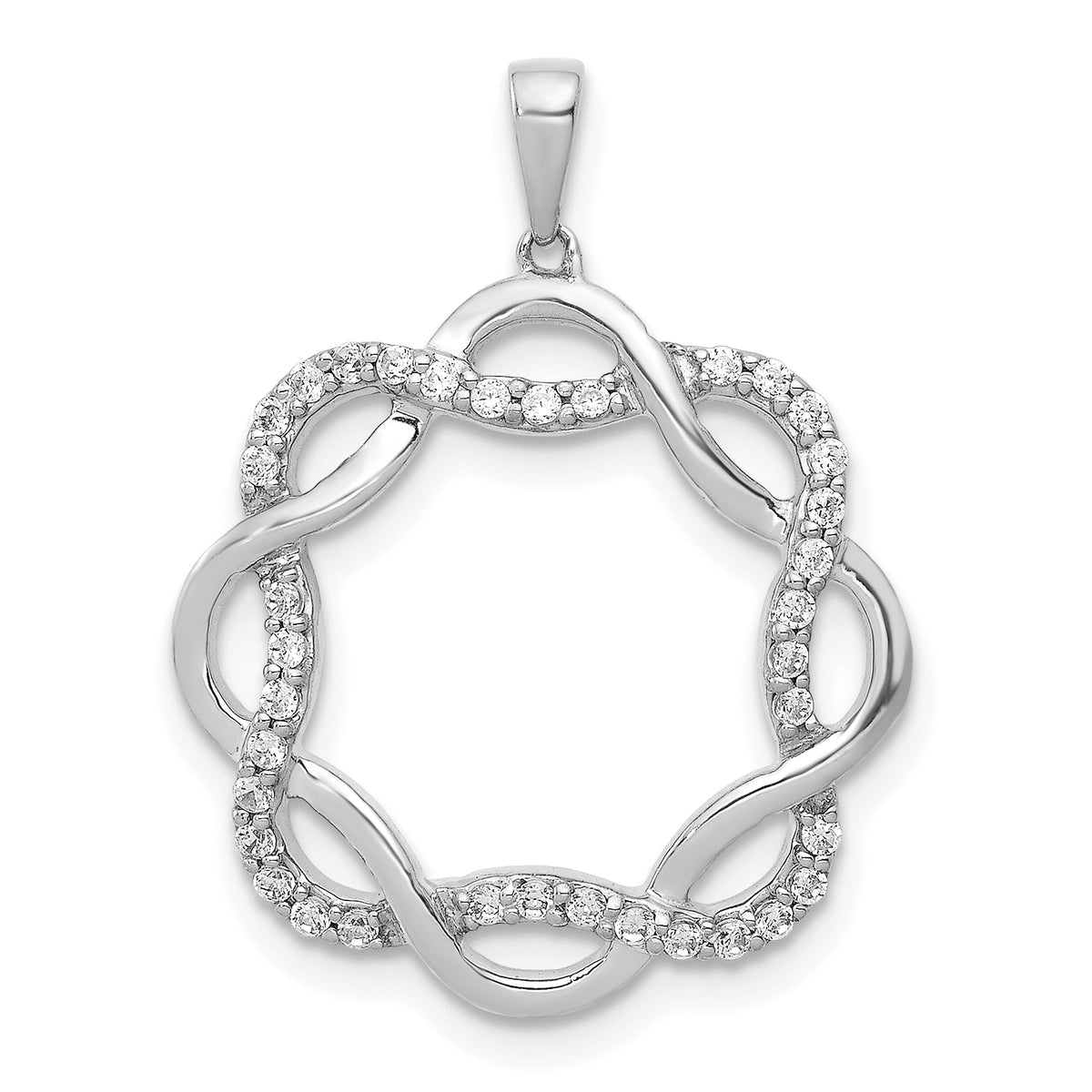 10k White Gold 1/5ct. Diamond Twisted Pendant