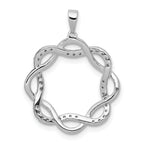 14k White Gold 1/5 carat Lab Grown Diamond VS/SI+ G+ Complete Twisted Circle Pendant