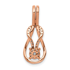 14k Rose Gold 1/6 carat Lab Grown Diamond VS/SI+ G+ Complete Knot Chain Slide Pendant