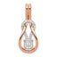 14k Rose Gold 1/6 carat Lab Grown Diamond VS/SI+ G+ Complete Knot Chain Slide Pendant