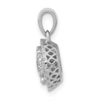 14K White Gold Lab Grown VS/SI+ G+ Dia Round Halo Cluster Pendant