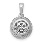 14K White Gold Lab Grown VS/SI+ G+ Dia Round Halo Cluster Pendant