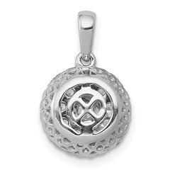 14K White Gold Lab Grown VS/SI+ G+ Dia Round Halo Cluster Pendant