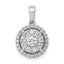 14K White Gold Lab Grown VS/SI+ G+ Dia Round Halo Cluster Pendant
