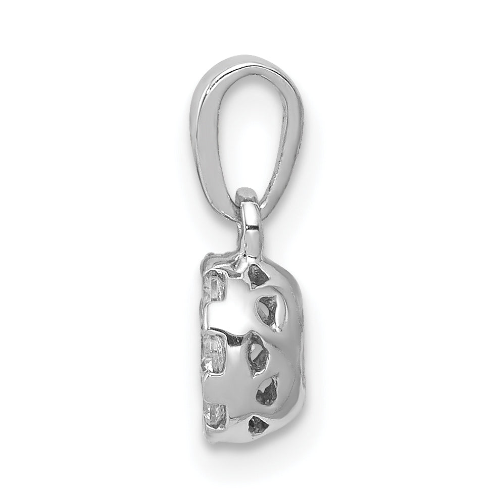 10k White Gold 1/4ct. Diamond Circle Cluster Pendant