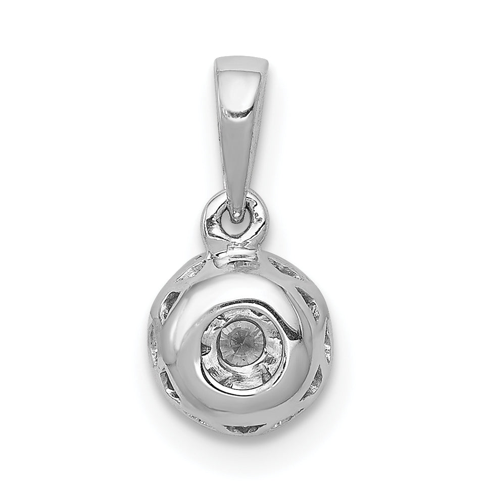 10k White Gold 1/4ct. Diamond Circle Cluster Pendant