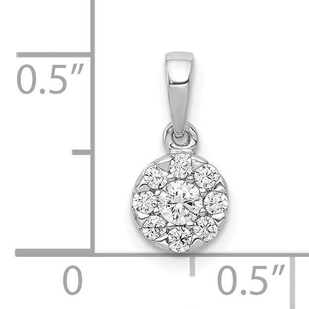 10k White Gold 1/4ct. Diamond Circle Cluster Pendant