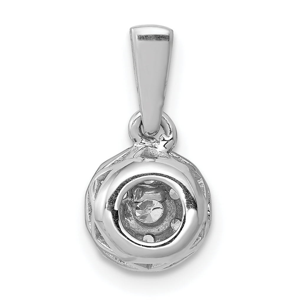 14k White Gold 1/4 carat Lab Grown Diamond VS/SI+ G+ Complete Circle Cluster Pendant