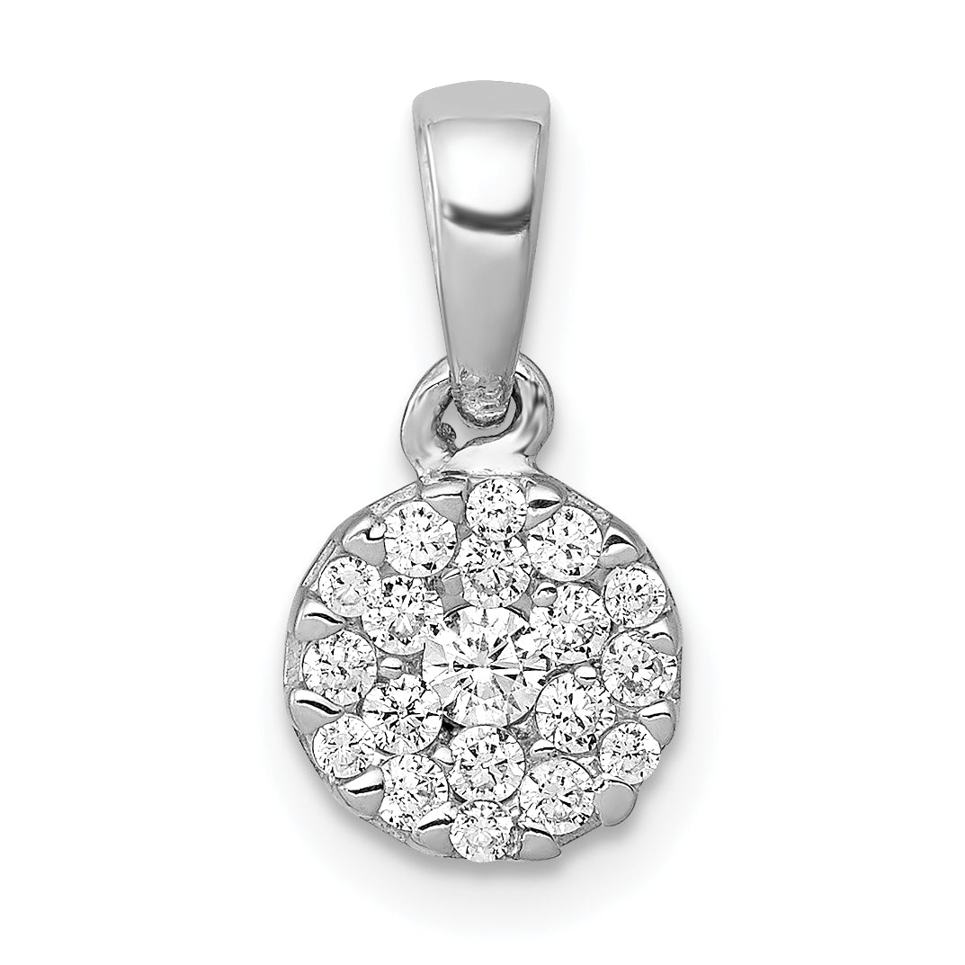 14k White Gold 1/4 carat Lab Grown Diamond VS/SI+ G+ Complete Circle Cluster Pendant Main image