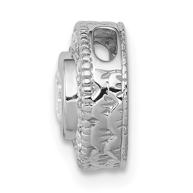 14k White Gold 1/2 carat Lab Grown Diamond VS/SI+ G+ Round Complete Halo Chain Slide Pendant Secondary image