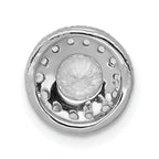14k White Gold 1/2 carat Lab Grown Diamond VS/SI+ G+ Round Complete Halo Chain Slide Pendant