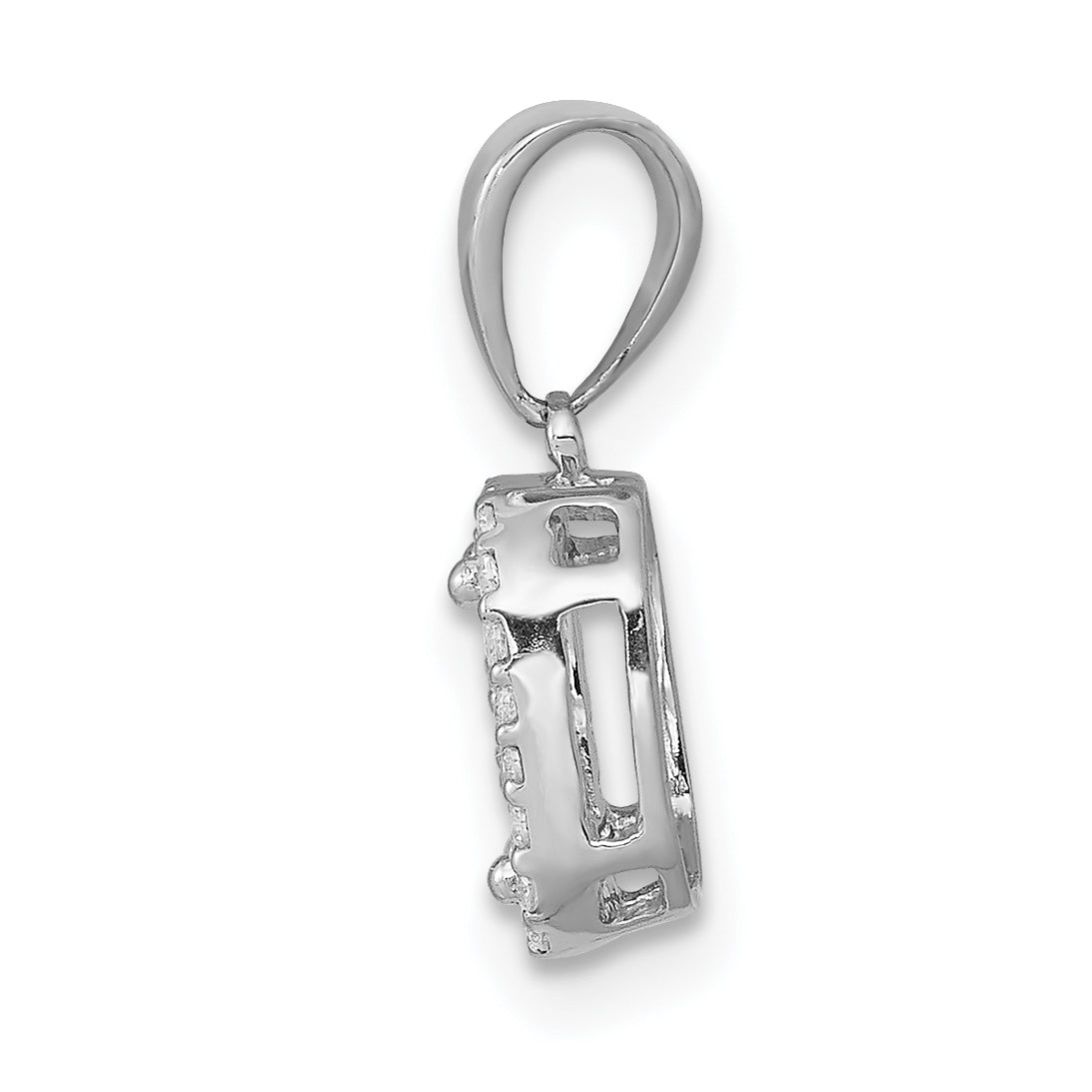 10k White Gold 1/4ct. Diamond Square Cluster Pendant Secondary image