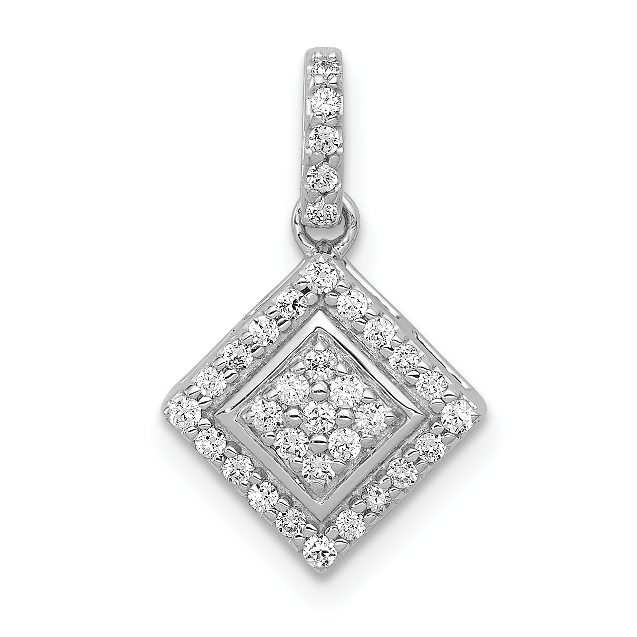 14k White Gold 1/4 carat Lab Grown Diamond VS/SI+ G+ Complete Geometric Cluster Pendant Main image