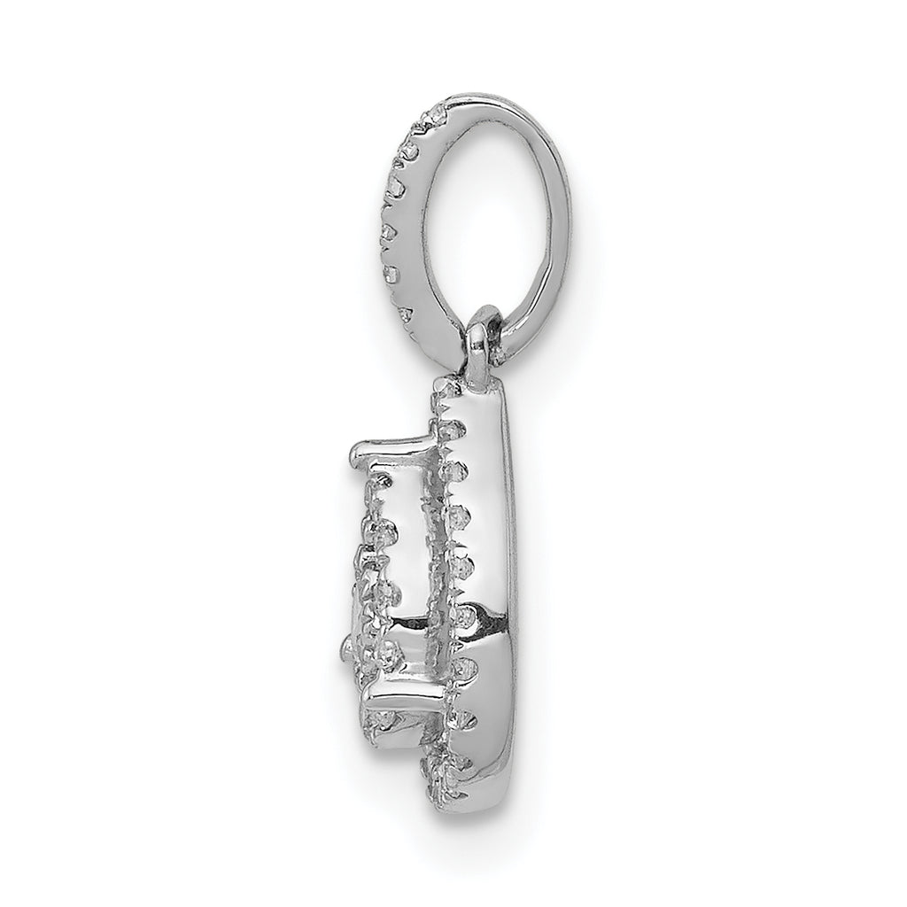 10k White Gold 1/4ct.Diamond Teardrop Pendant