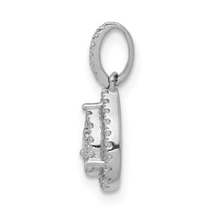 10k White Gold 1/4ct.Diamond Teardrop Pendant