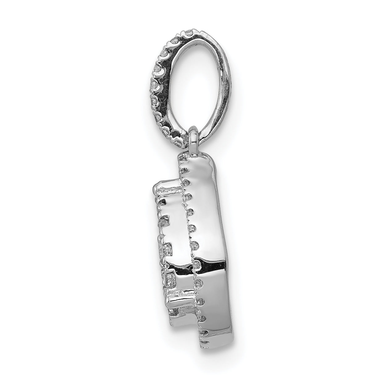 14k White Gold 1/3 carat Lab Grown Diamond VS/SI+ G+ Complete Teardrop Dangle Pendant Secondary image