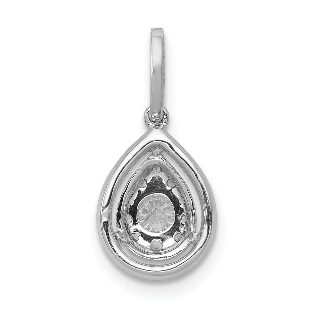 14k White Gold 1/3 carat Lab Grown Diamond VS/SI+ G+ Complete Teardrop Dangle Pendant