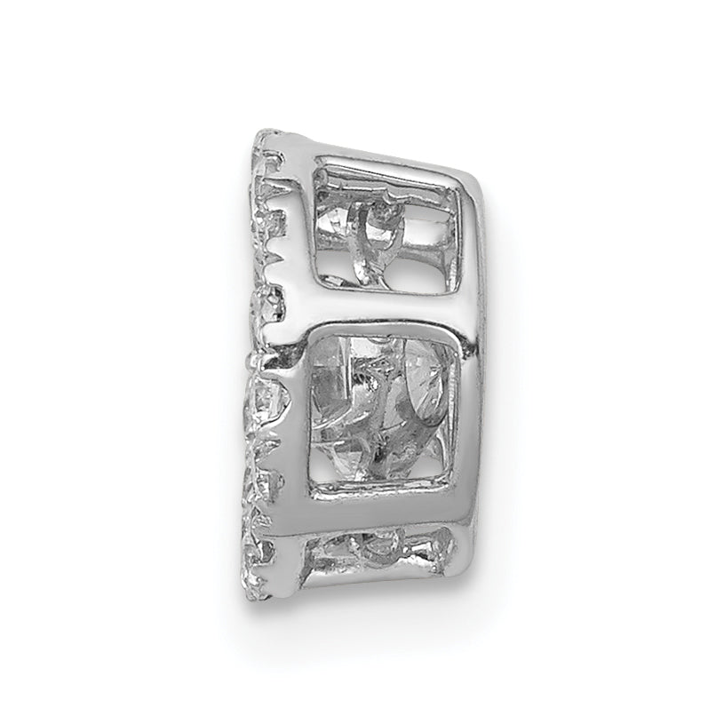 14k White Gold 3/8 carat Lab Grown Diamond VS/SI+ G+ Complete Vibrant Chain Slide Pendant