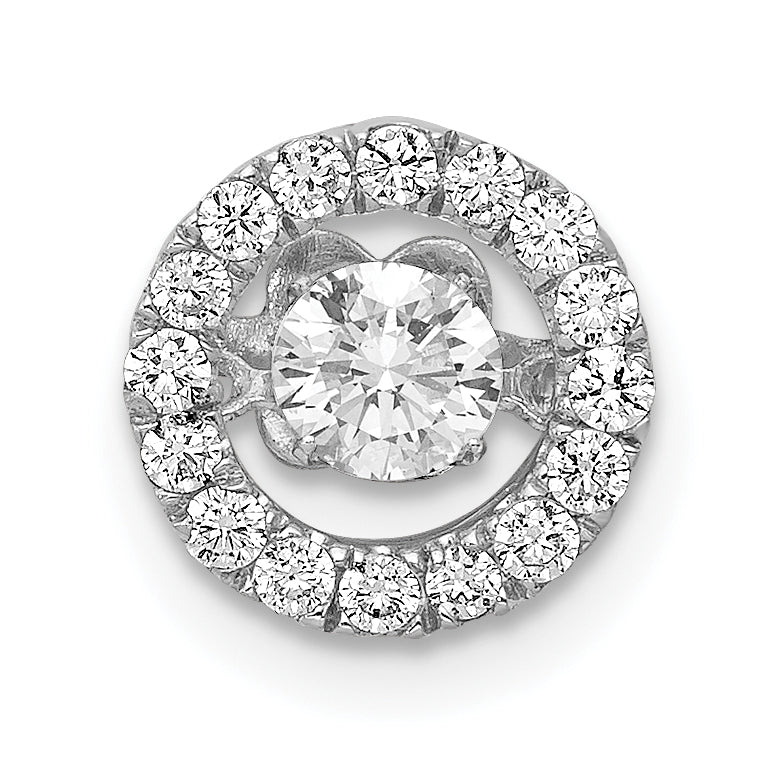 14k White Gold 3/8 carat Lab Grown Diamond VS/SI+ G+ Complete Vibrant Chain Slide Pendant