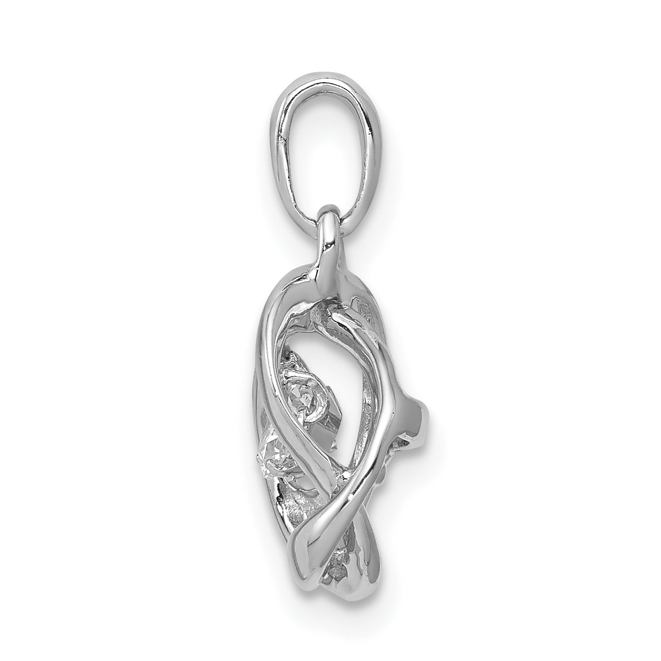 14k White Gold 1/4 carat Lab Grown Diamond VS/SI+ G+ Complete Vibrant Intertwined Circles Pendant Secondary image