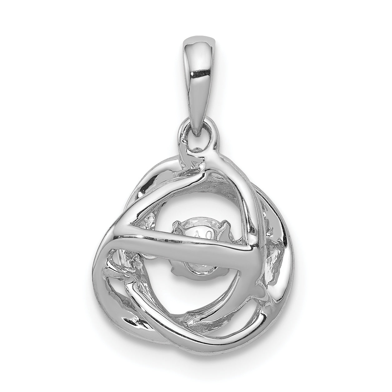 14k White Gold 1/4 carat Lab Grown Diamond VS/SI+ G+ Complete Vibrant Intertwined Circles Pendant