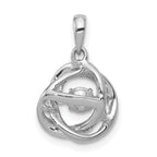 14k White Gold 1/4 carat Lab Grown Diamond VS/SI+ G+ Complete Vibrant Intertwined Circles Pendant