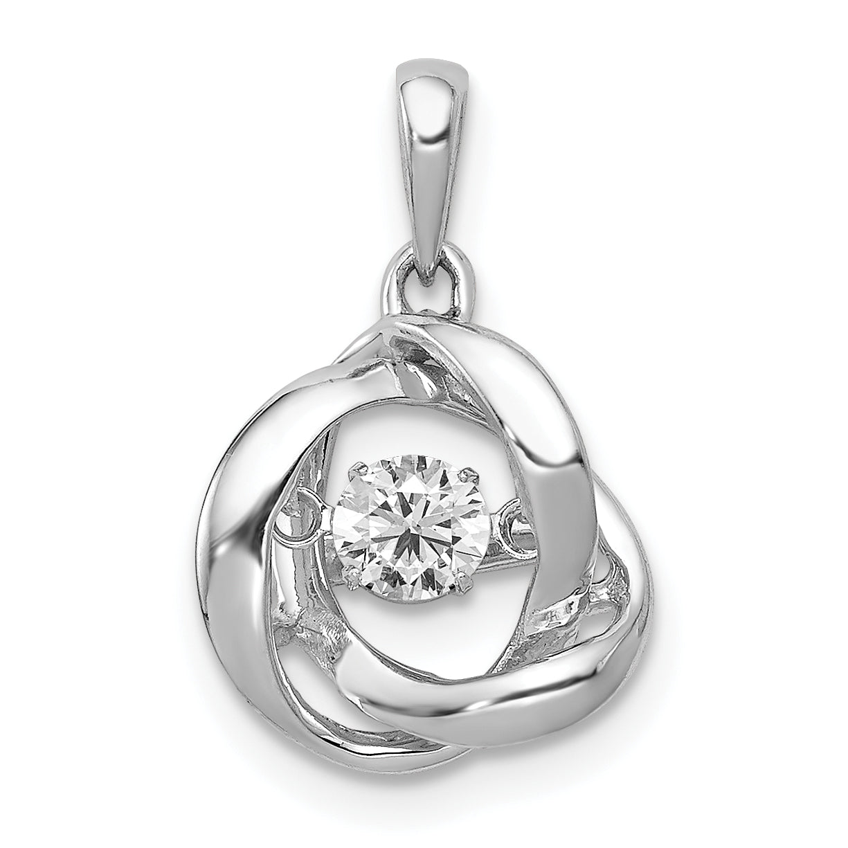 14k White Gold 1/4 carat Lab Grown Diamond VS/SI+ G+ Complete Vibrant Intertwined Circles Pendant Main image