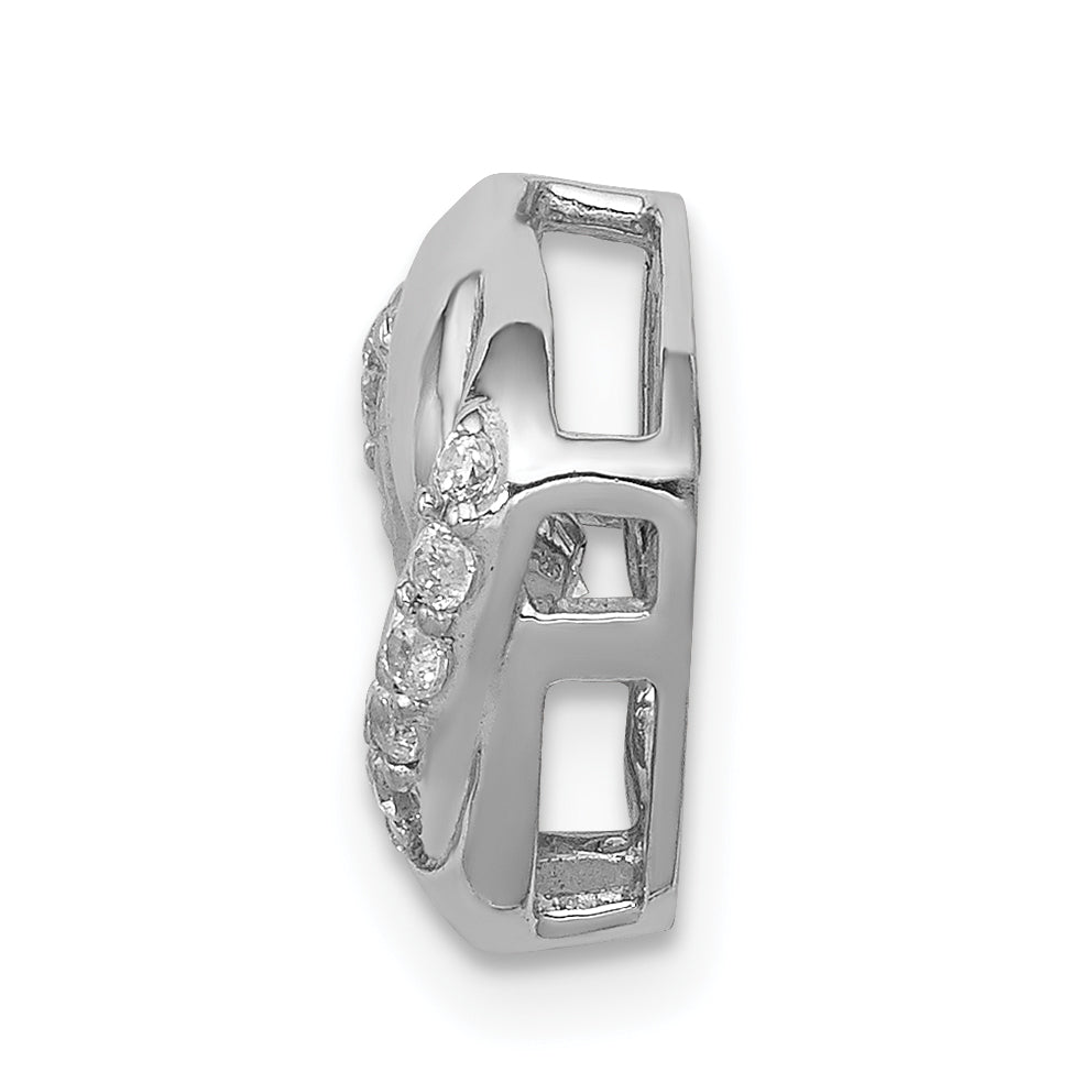 14k White Gold 1/4 carat Lab Grown Diamond VS+ F+ Complete Vibrant Intertwined Circles Pendant