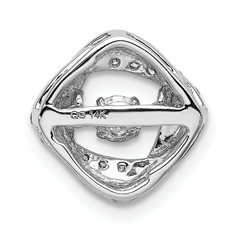 14k White Gold 1/4 carat Lab Grown Diamond VS+ F+ Complete Vibrant Intertwined Circles Pendant