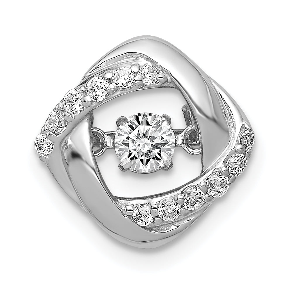 14k White Gold 1/4 carat Lab Grown Diamond VS+ F+ Complete Vibrant Intertwined Circles Pendant