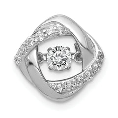 14k White Gold 1/4 carat Lab Grown Diamond VS+ F+ Complete Vibrant Intertwined Circles Pendant