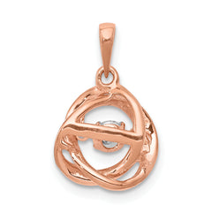 14k Rose Gold 1/5 carat Lab Grown Diamond VS/SI+ G+ Complete Vibrant Intertwined Circles Pendant