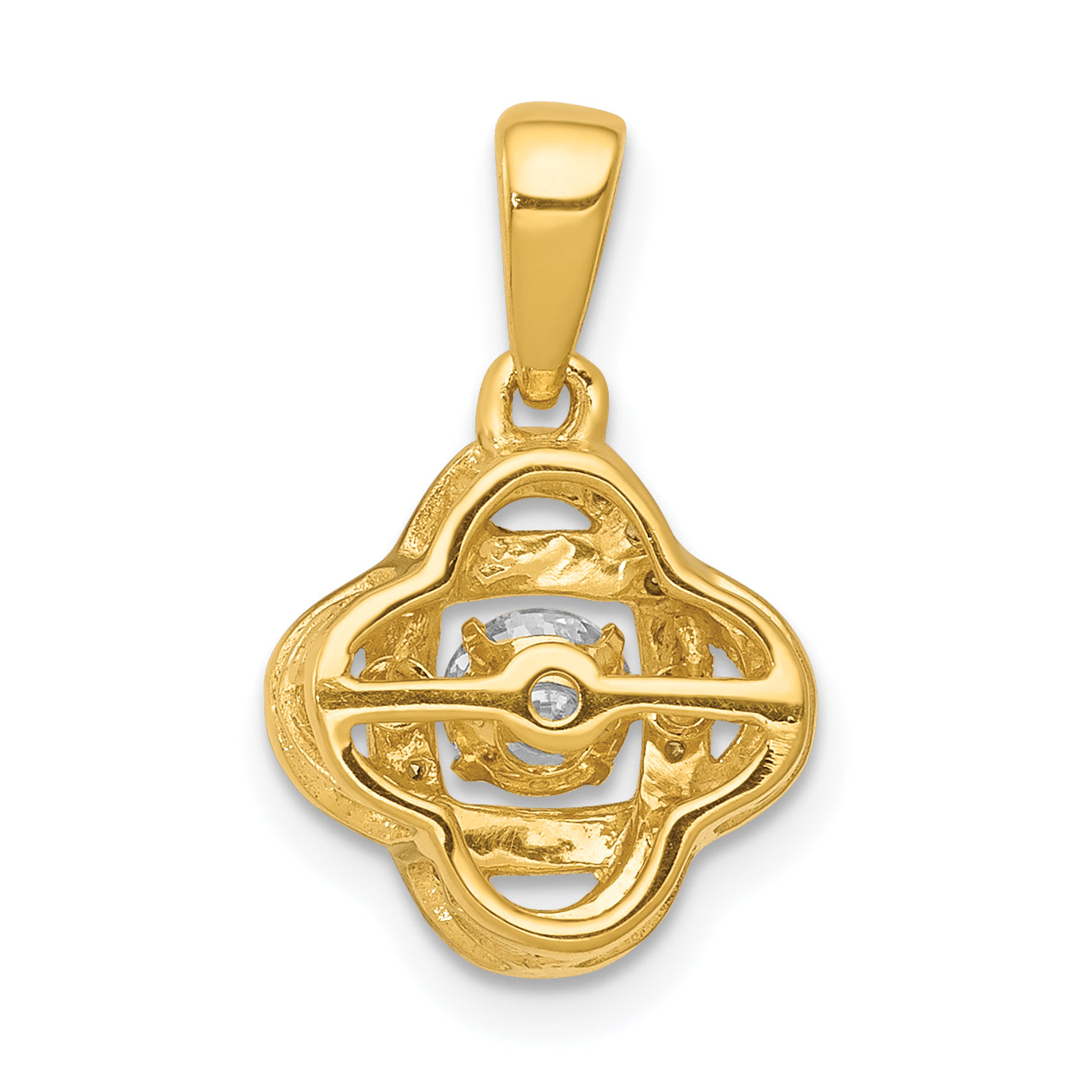 14k 1/3 carat Lab Grown Diamond VS/SI+ G+ Complete Vibrant Fashion Love Knot Pendant