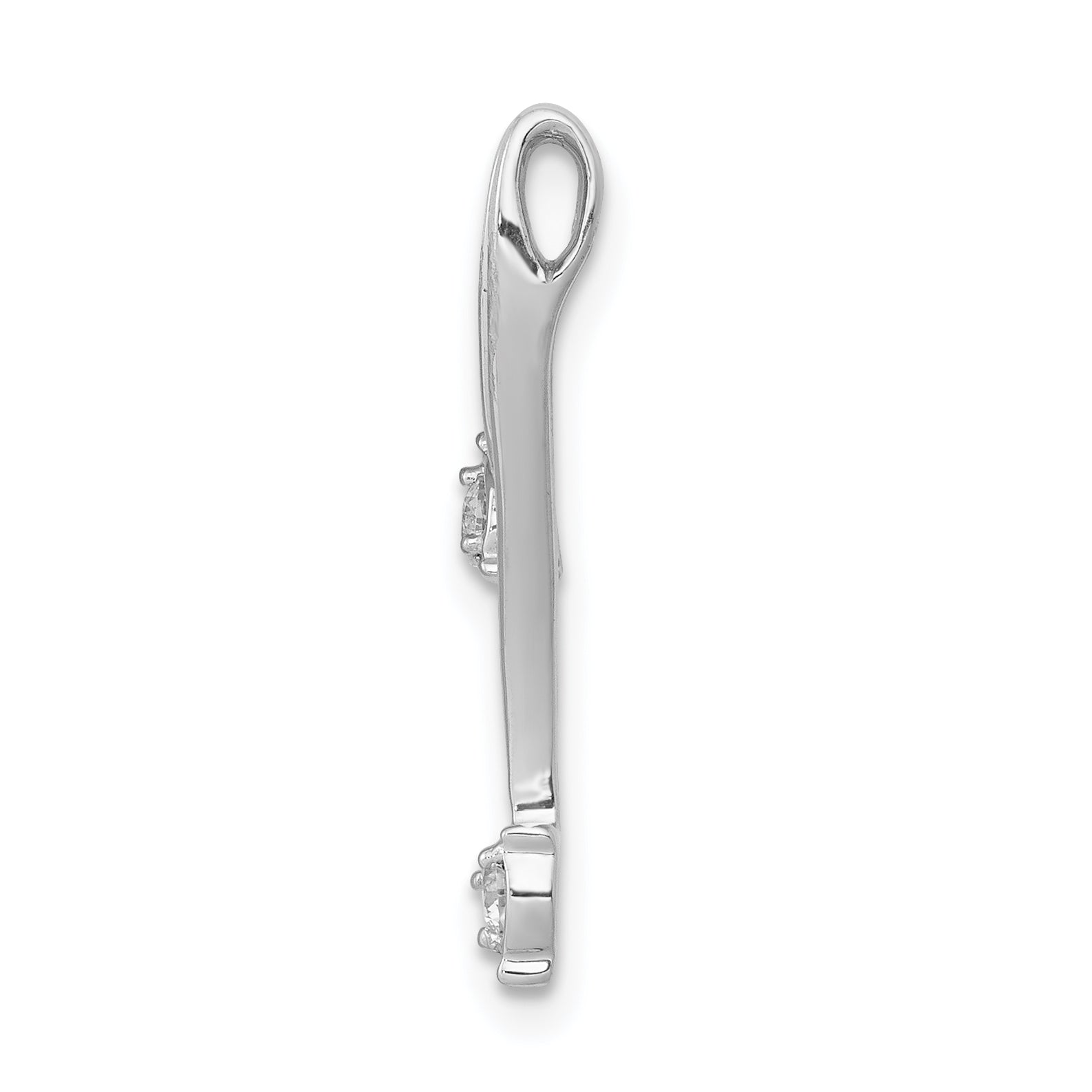 14k White Gold 1/10 carat Lab Grown Diamond VS/SI+ G+ Fashion Chain Slide Pendant Secondary image