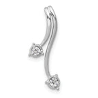 14k White Gold 1/10 carat Lab Grown Diamond VS/SI+ G+ Fashion Chain Slide Pendant