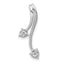 14k White Gold 1/10 carat Lab Grown Diamond VS/SI+ G+ Fashion Chain Slide Pendant