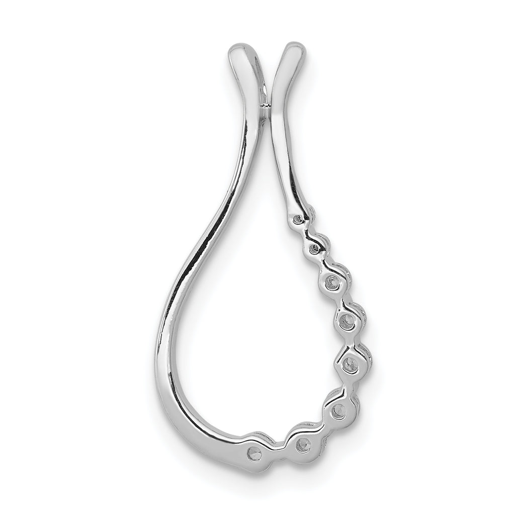 14k White Gold 1/6 carat Lab Grown Diamond VS/SI+ G+ Teardrop Chain Slide Pendant