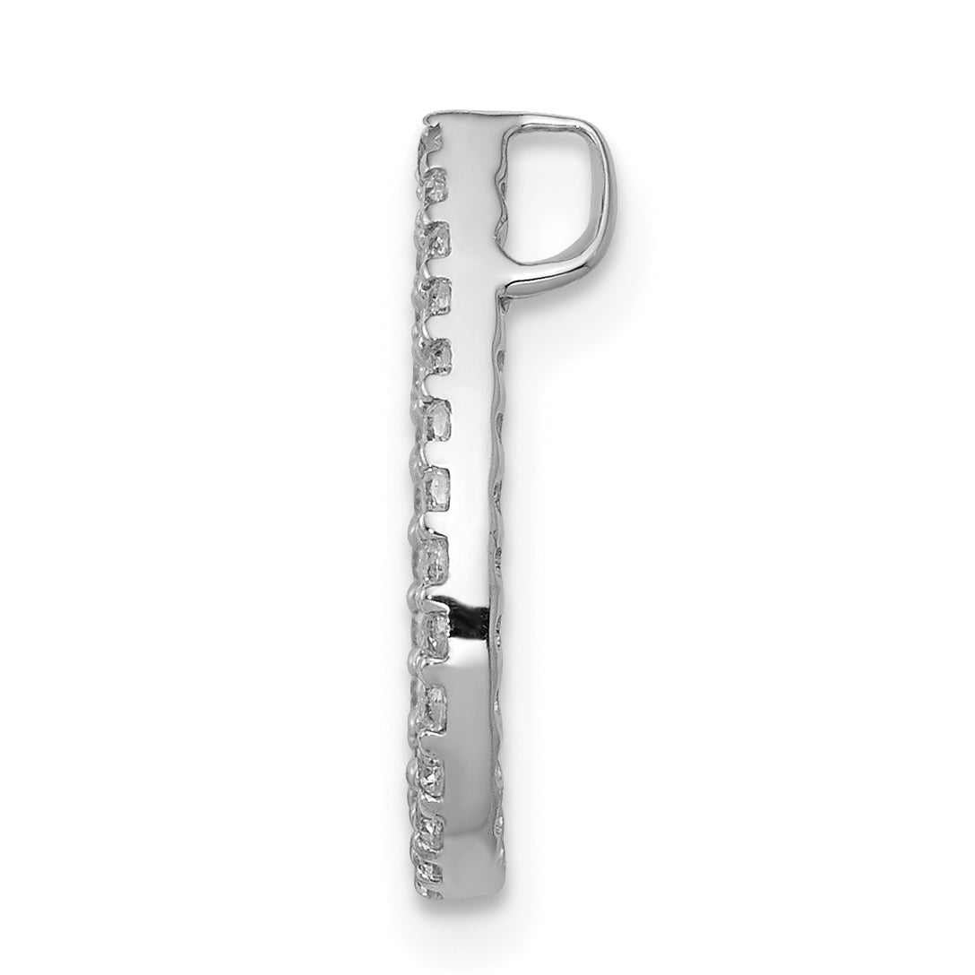 14k White Gold 1/5 carat Lab Grown Diamond VS/SI+ G+ Complete Teardrop Chain Slide Pendant