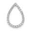 14k White Gold 1/5 carat Lab Grown Diamond VS/SI+ G+ Complete Teardrop Chain Slide Pendant