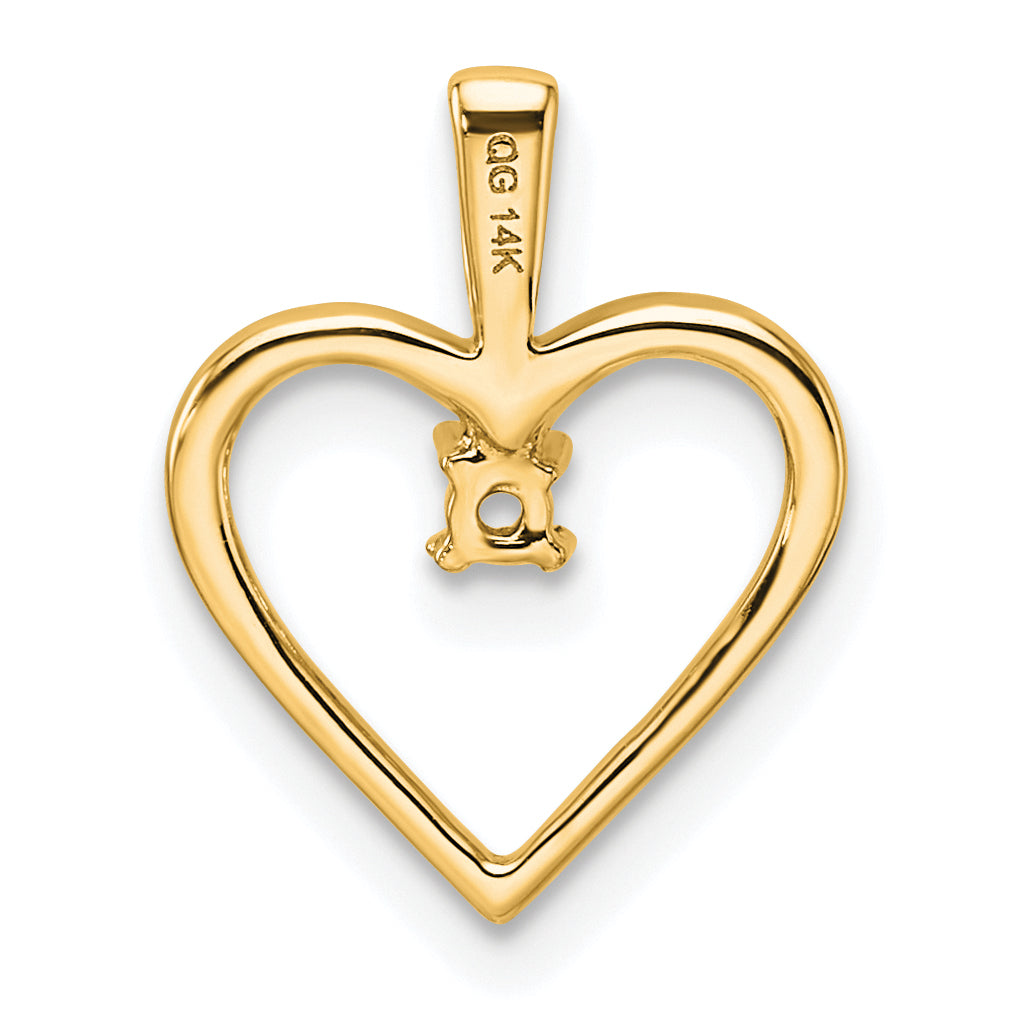10k Heart Pendant Mounting (No Stone Included)