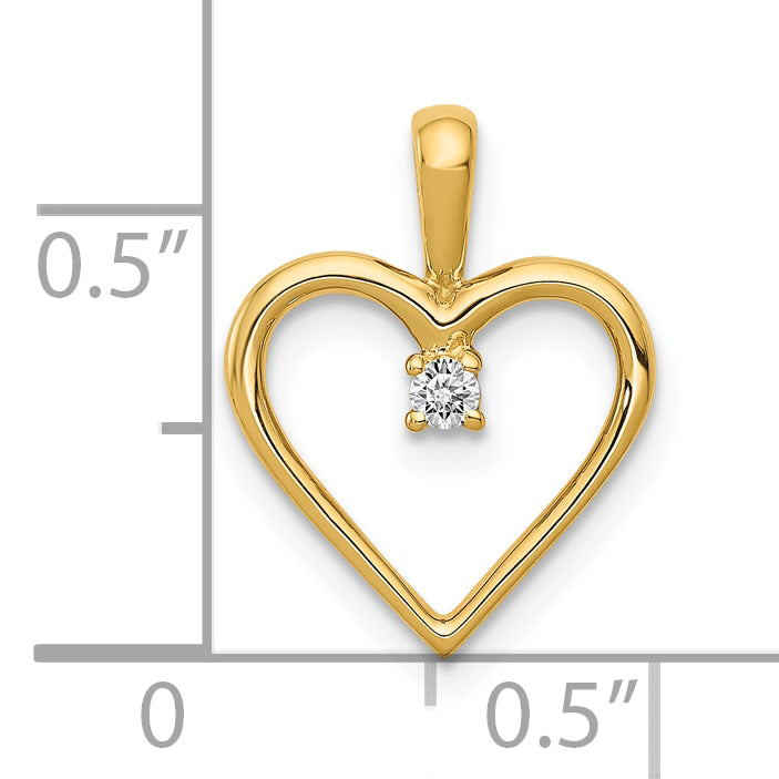 10K AA .03ct. Diamond Heart Pendant Secondary image