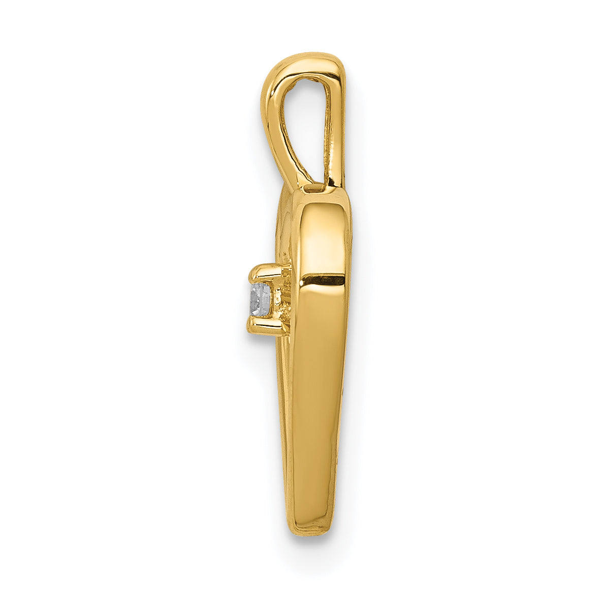 14k Holds 1-1.9mm Stone Heart Pendant Mounting (No Stone Included)