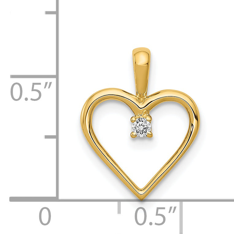 14k .03 carat AA Diamond Heart Pendant