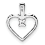 14k White Gold Heart Pendant .05ct. Mounting