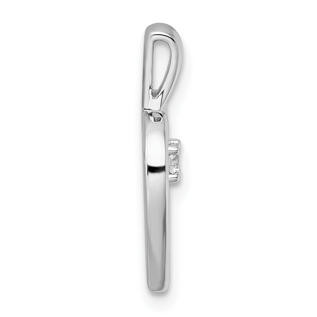 14k White Gold AA .05ct. Diamond Heart Pendant Secondary image