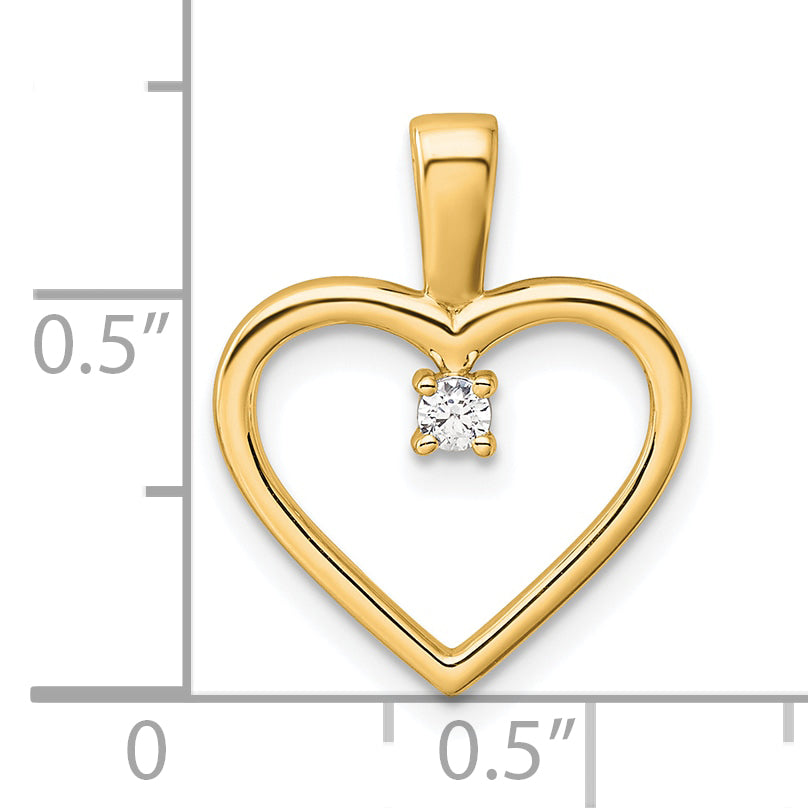 14K AA .05ct. Diamond Heart Pendant Secondary image