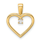 14K AA .05ct. Diamond Heart Pendant