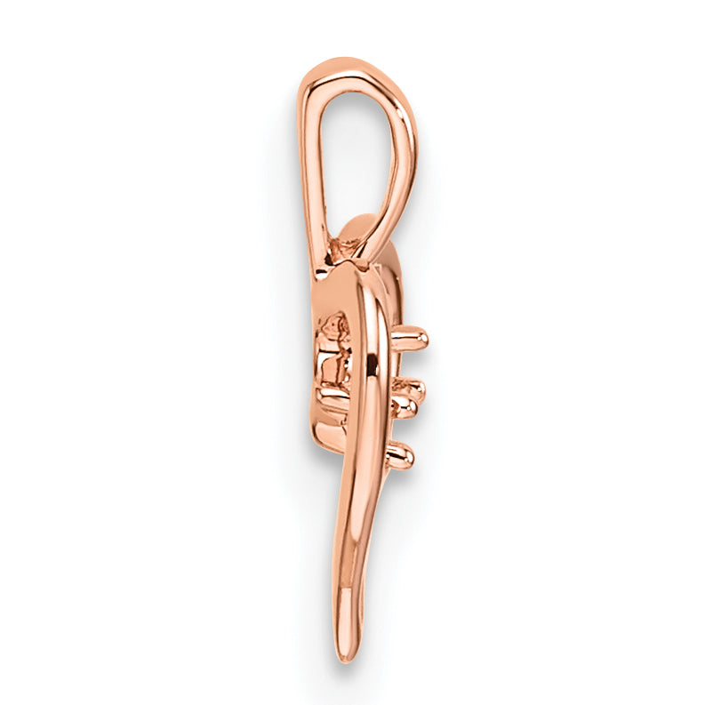 10k Rose Gold Heart Pendant Mounting (No Stone Included)